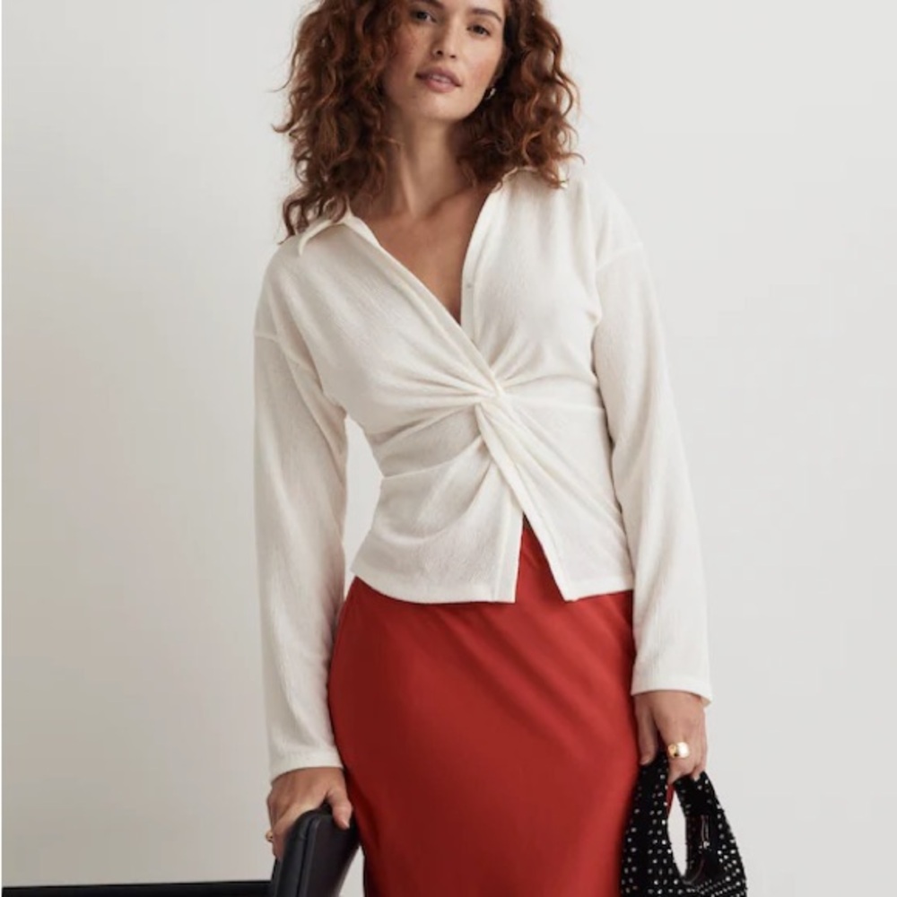 Madewell Twist-Front Long-Sleeve Top
